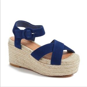 Halogen Emery Dark Blue Suede Espadrille Sandals